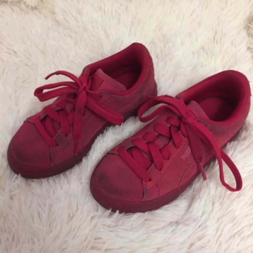 Puma Suede Kids Sneakers Size 13 Rose Red